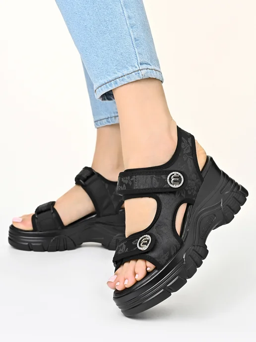 Shoes house Босоножки женские летние на платформе, черный, фото 5