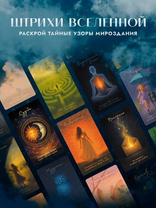 EZOTOUCH Метафорические МАК карты Штрихи Вселенной с инструкцией, 55 шт, фото 2