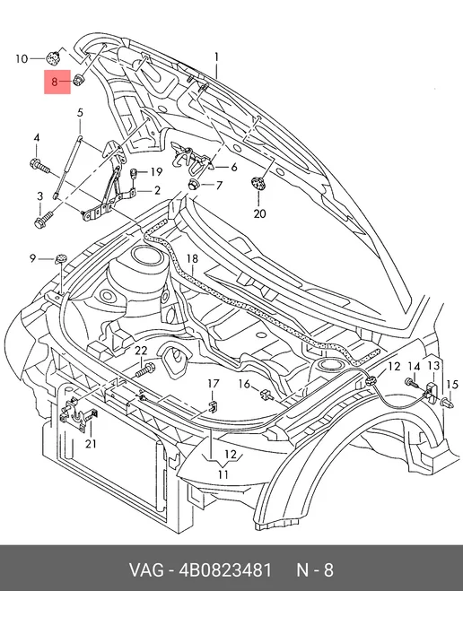 VAG Отб.капота 4b0823481, вариант