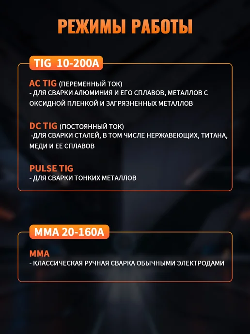 Сварочный аппарат HBT250 ACDC Pulse алюминий, оранжевый, фото 4