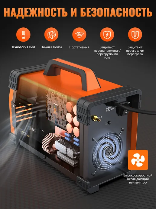 Сварочный аппарат HBT250 ACDC Pulse алюминий, оранжевый, фото 8