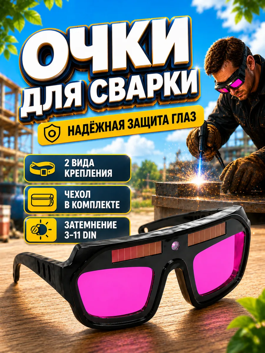 Защитные очки хамелеон для сварки с автозатемнением