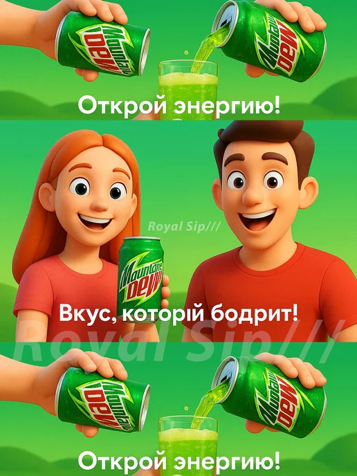 Газированный напиток Mountain dew 6 шт 300мл, 6 шт, 300 мл, фото 2