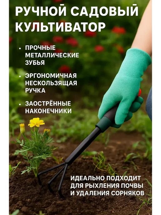 vipsvet Ручной садовый культиватор для огорода мини рыхлитель, вариант
