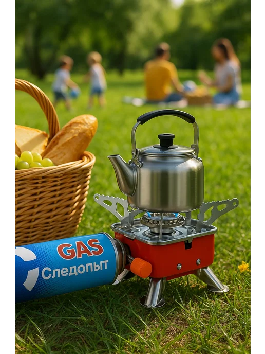 GIXOM Газовая горелка насадка на баллон с пьезоподжигом, серый, фото 6