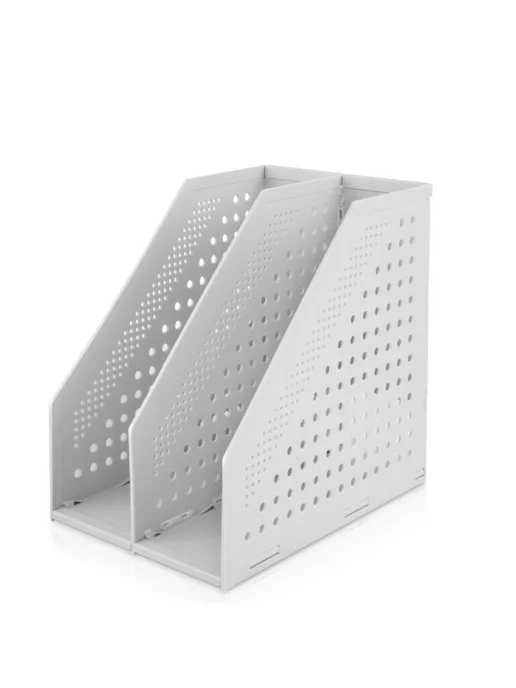 DELI Лоток вертикальный 78999Grey складной 2 отделения серый, серый, фото 2