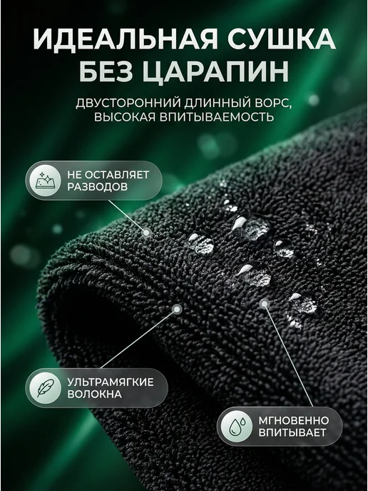 NiRaza Салфетка микрофибра для авто 50х60см, 2 шт, 2 шт, фото 7