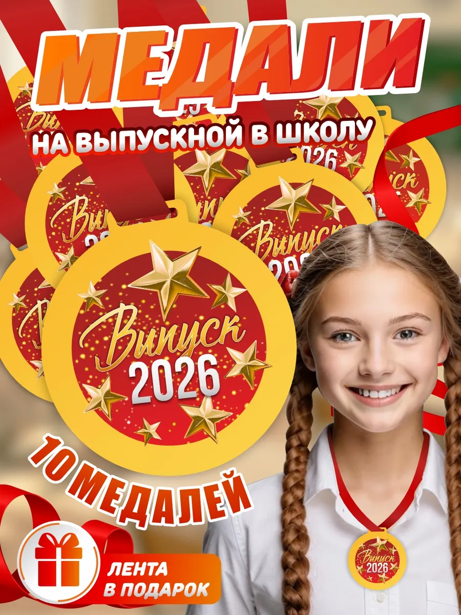 Медаль выпускник детского сада, пластиковая, 10 шт