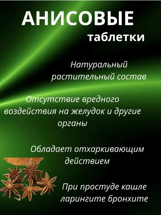 Анисовые таблетки от кашля и боли в горле, вариант, фото 3