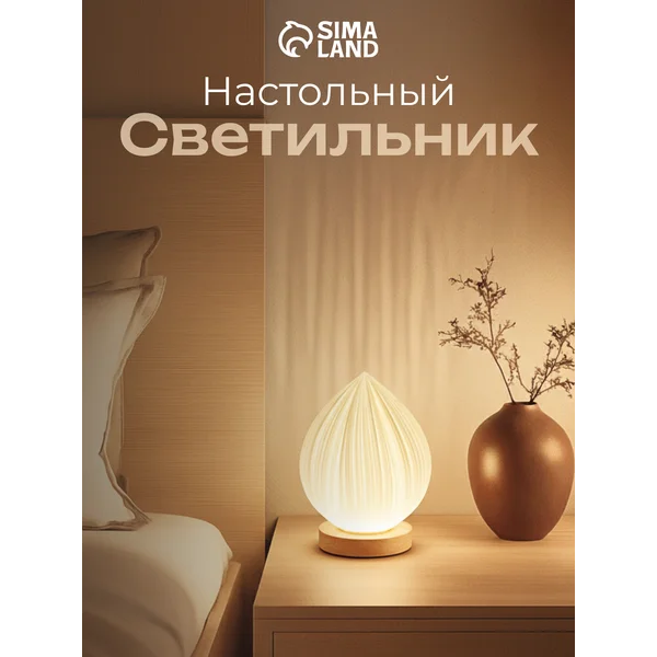 Светильник настольный 3Вт Usb диммер/провод 1,5м 14х14х20см