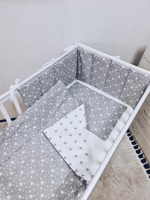 BABYTEX5 Одеяло для новорожденного 70*95 см серое со звездами, 70x95 см, фото 3