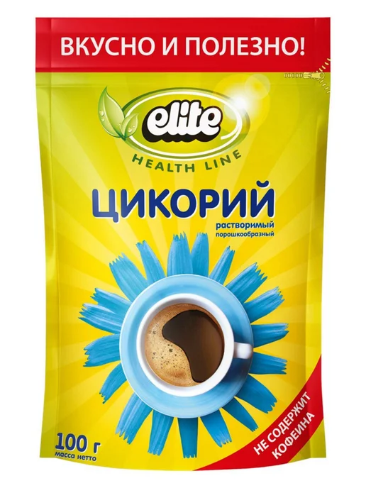 Elite Цикорий растворимый Health Line 100 г x 12 шт, 100 г, 12 шт, фото 2