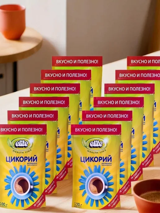 Elite Цикорий растворимый Health Line 100 г x 12 шт, 100 г, 12 шт, фото 5