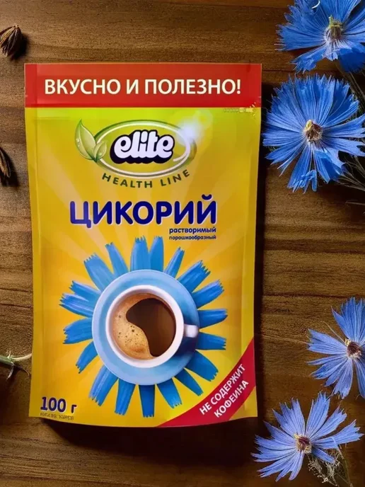 Elite Цикорий растворимый Health Line 100 г x 12 шт, 100 г, 4 шт, фото 4