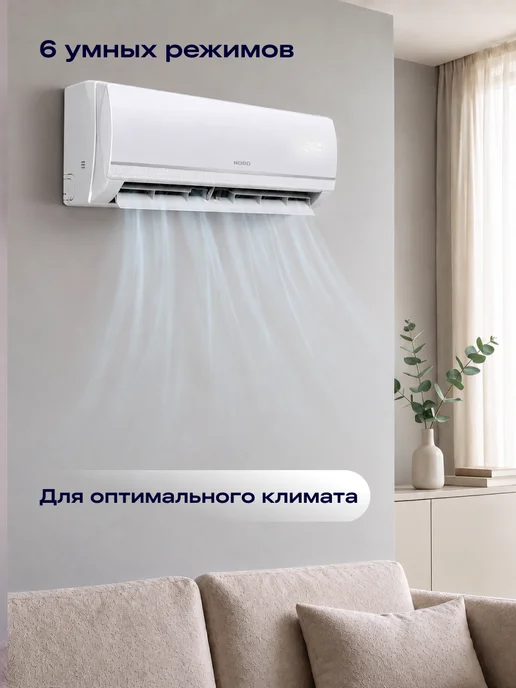 NORD Сплит-система AC 09 QUB, кондиционер 9, до 27 м², белый, 27 м, фото 7