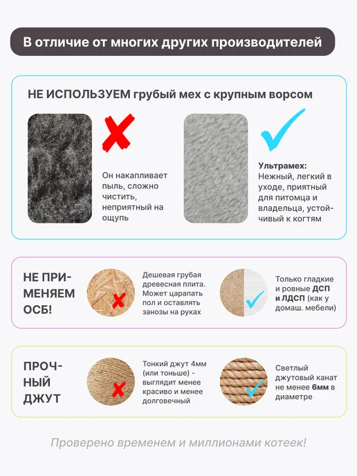 RICH BREED Когтеточка для кошек напольная с домиком и лежанкой, серый, в упаковке 8,5 кг, фото 5
