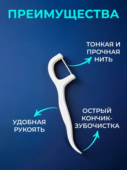 RealRost Зубная нить с зубочисткой флоссеры 2 уп, вариант, фото 3