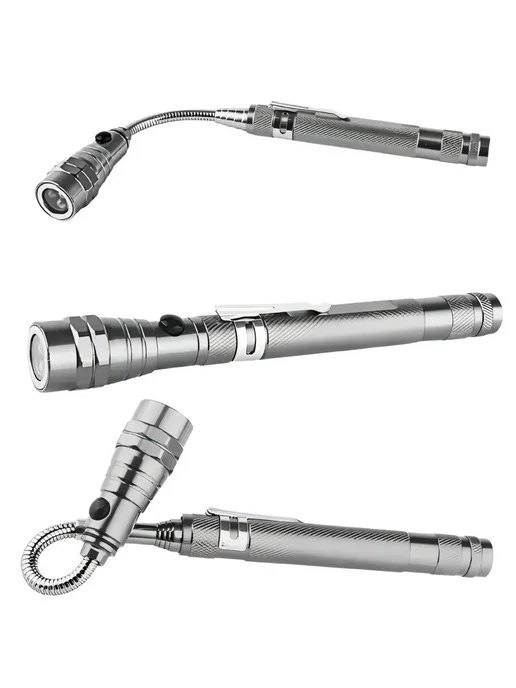 ACORNSTORE Фонарь ручной BL-8607S (Y-651) телескопический silver, серебристый, фото 5