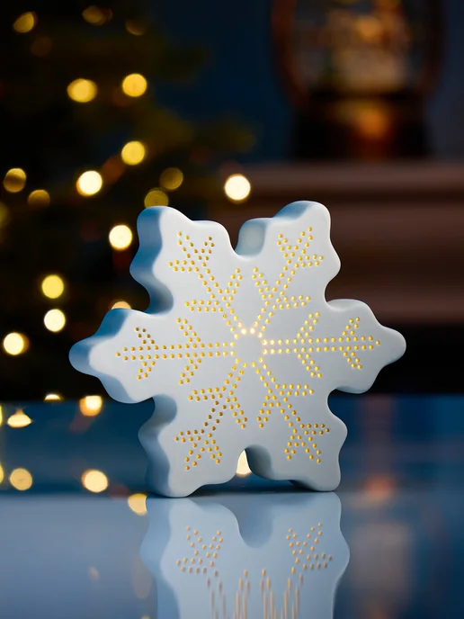 Luazon Lighting Светодиодная фигура Снежинка 9х4.4х8.8 см 1 LED на батар, 13.2x11.6x4 см