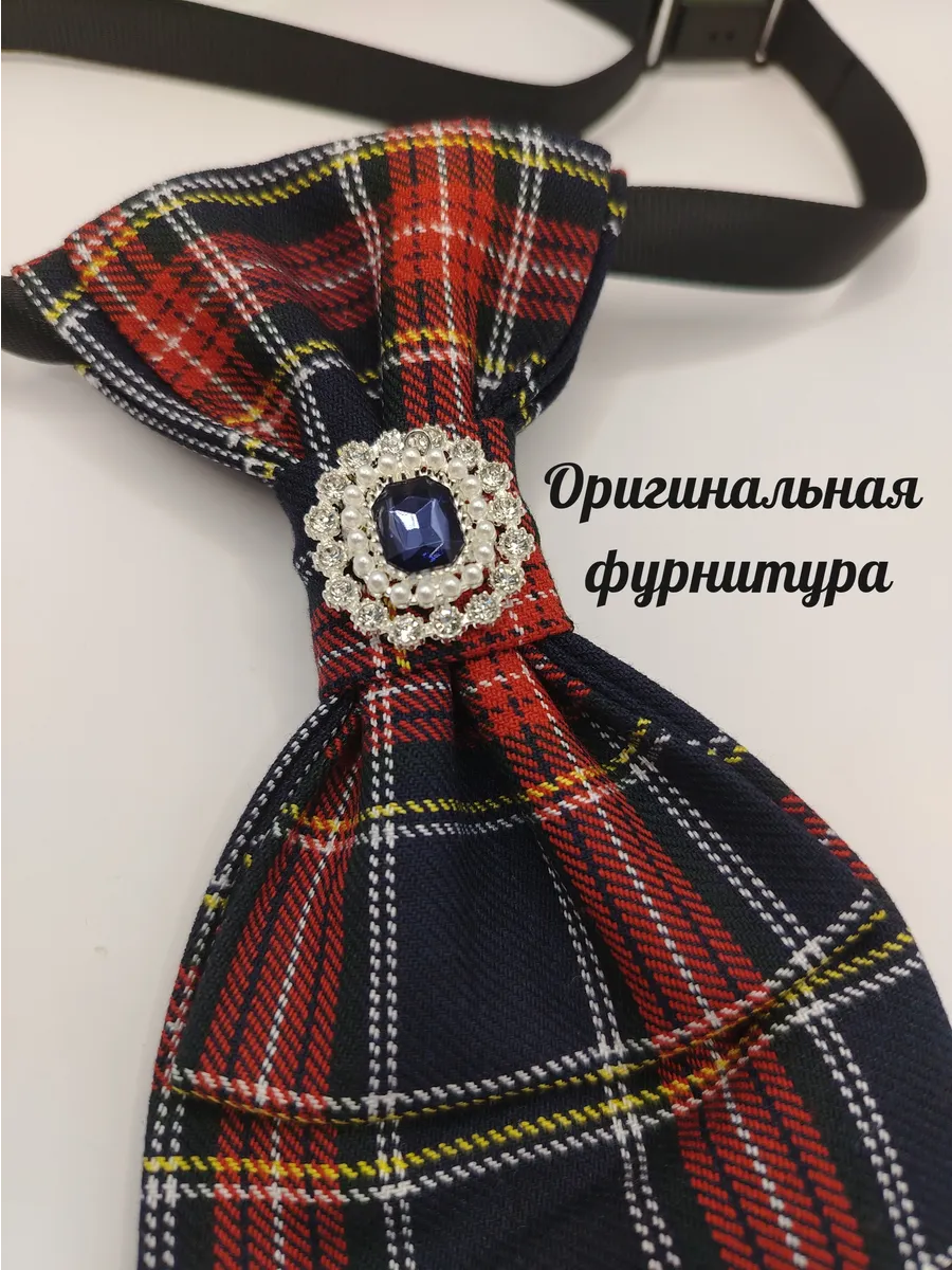 Галстук красный синий в клетку 006-0026ККл