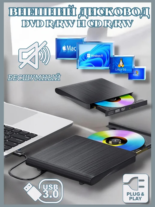Внешний дисковод CD DVD RW оптический привод, вариант