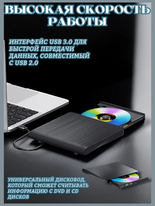 Внешний дисковод CD DVD RW оптический привод, вариант, фото 6