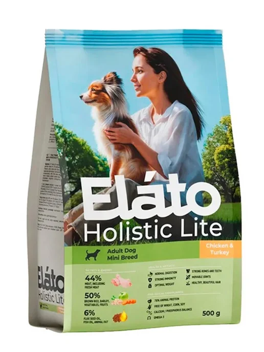 Сухой корм Elato Holistic Lite для собак, мелкие, курица, 0,5 кг, фото 2