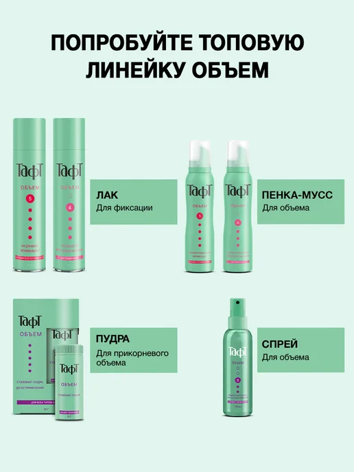 тафт Пенка-мусс для укладки для тонких волос 5, набор 150 мл 2 шт, 150 мл, 2 шт, фото 6