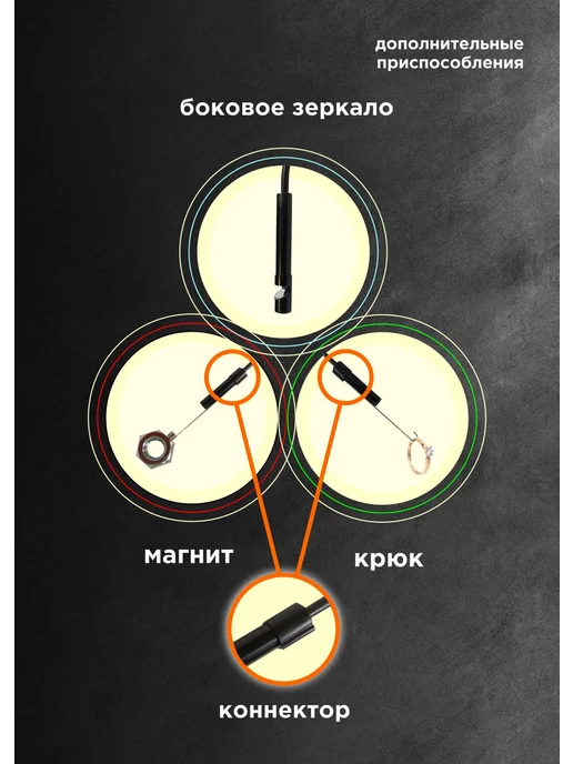 Гибкий эндоскоп для android 1м, 1 м, фото 5