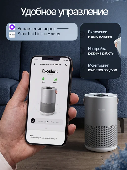 Smartmi Очиститель воздуха для дома Air Purifier P1, вариант, фото 7