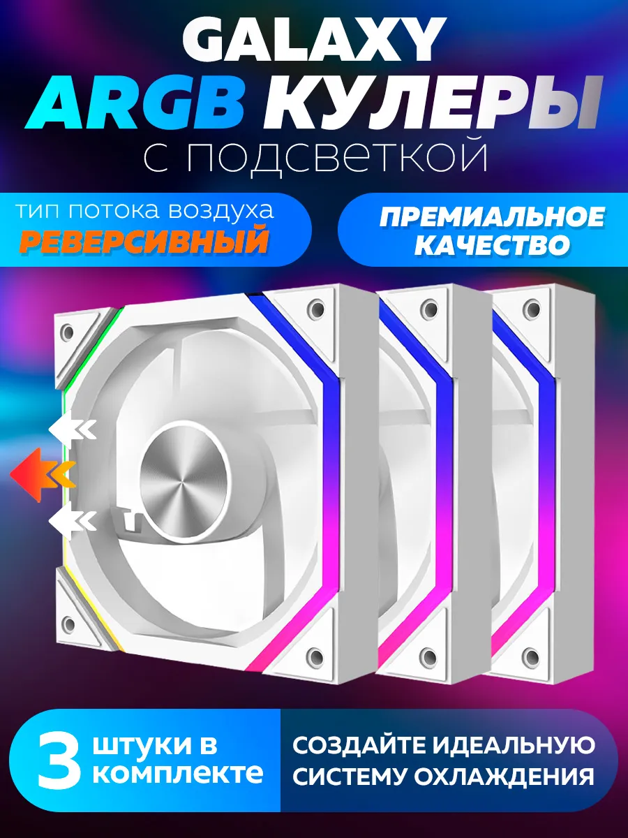 Белый Корпусный вентилятор для Пк Prism XH Galaxy Реверс