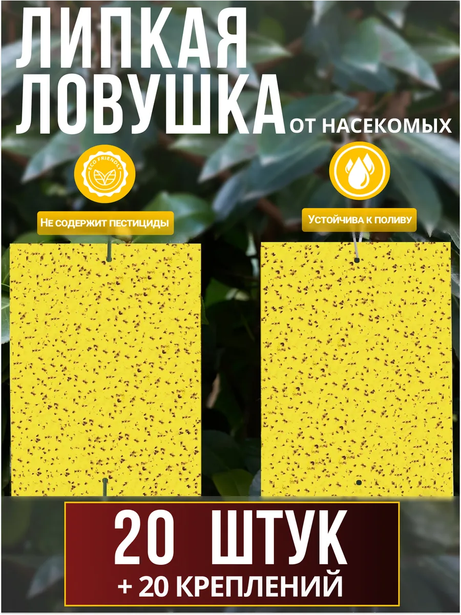Липкая ловушка от мошек в горшках, средство от насекомых