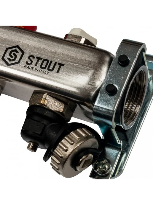 STOUT Коллектор из нерж. стали на 5 вых. с расходомерами, сливом, вариант, фото 3