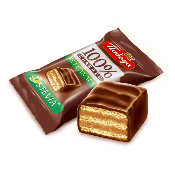 Конфеты вафельные в горьком шоколаде без сахара, 500г