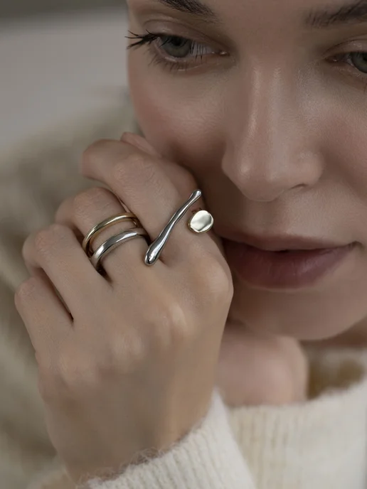 Аксессорика Кольцо бижутерия крупное двойное Accessorica, крупное двойное Accessorica, фото 7