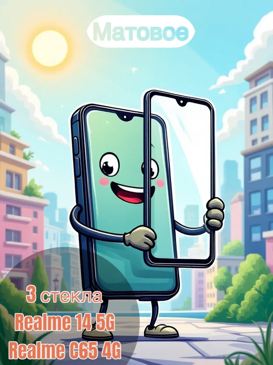 Защитное стекло для телефона Realme 14 и С65, 3 штуки