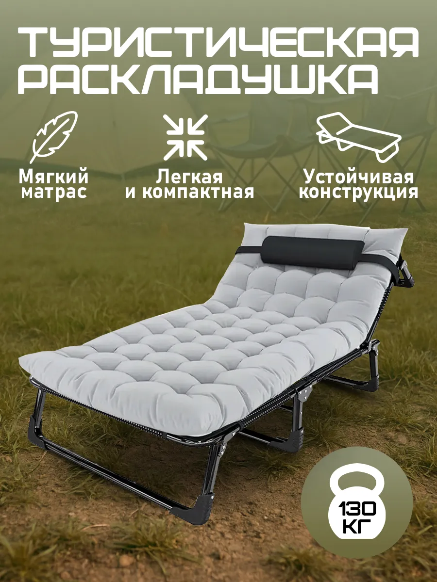 Раскладушка складная с матрасом