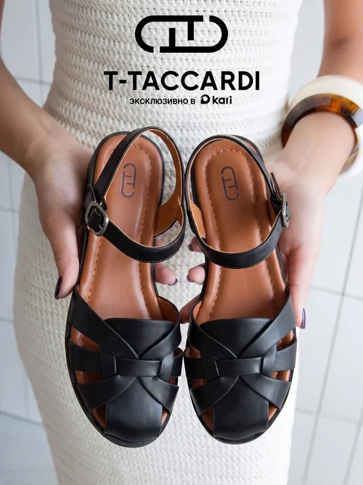 T.TACCARDI Босоножки женские летние на низком каблуке, черный
