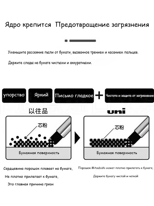 Uni Mitsubishi Pencil механический грифель карандаша 0,5 мм 2B, серый, фото 3