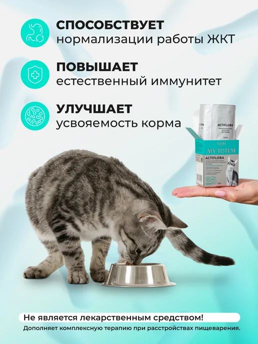 veda Пробиотики и пребиотик для кошек, комплекс Aктифлора, 10х1гр, 1 г, фото 6