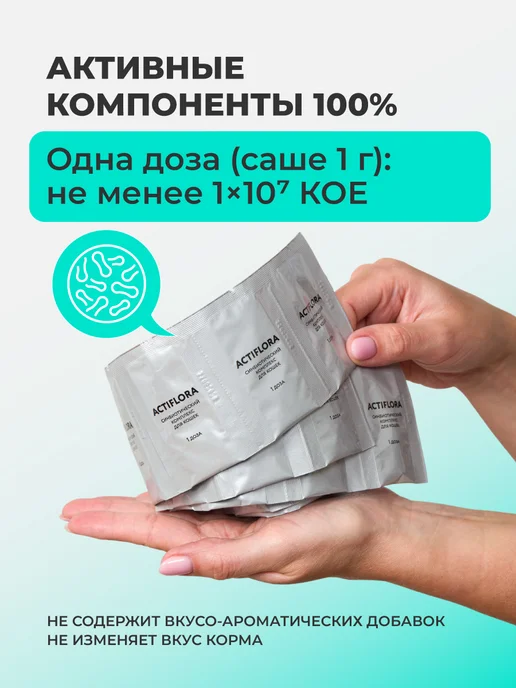 veda Пробиотики и пребиотик для кошек, комплекс Aктифлора, 10х1гр, 1 г, фото 7