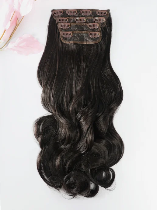 Multibraids shop Волосы на заколках накладные Пряди для наращивания, коричневый, фото 4