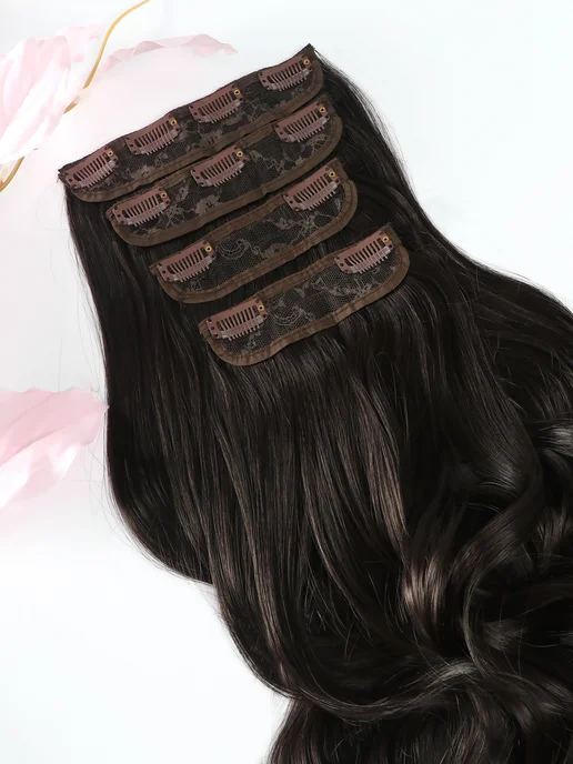 Multibraids shop Волосы на заколках накладные Пряди для наращивания, коричневый, фото 5
