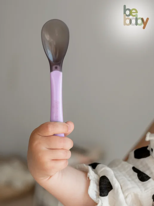 Be baby Термочувствительная обучающая ложка для кормления малыша 4+, зеленый, фото 6
