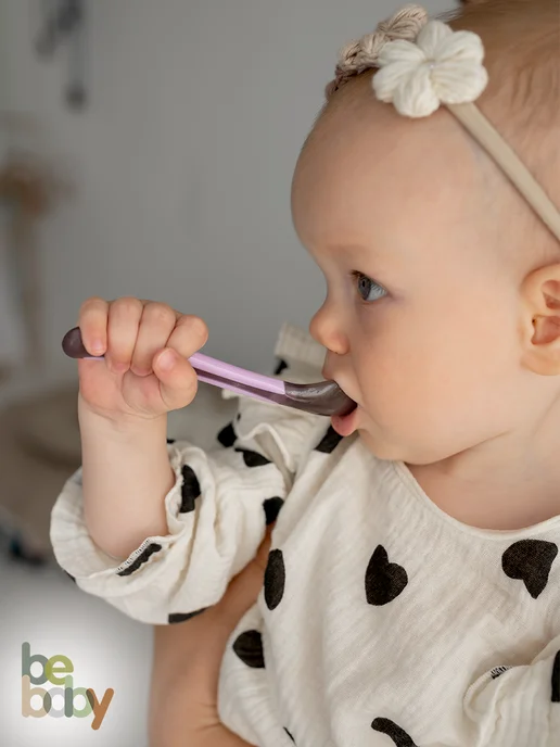 Be baby Термочувствительная обучающая ложка для кормления малыша 4+, зеленый, фото 8