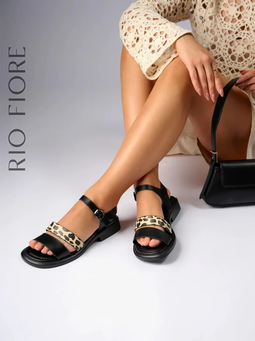 Rio Fiore Босоножки летние с ремешком, черный