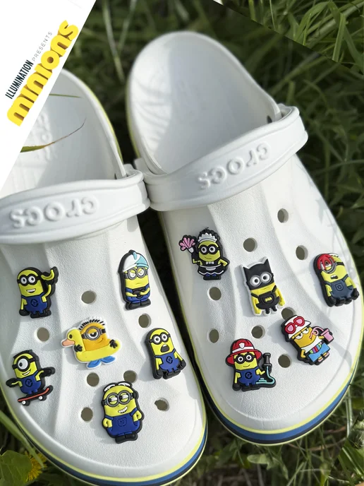 JIBZ WORLD Джибитсы набор для кроксов на crocs клипсы Миньоны, синий, фото 2