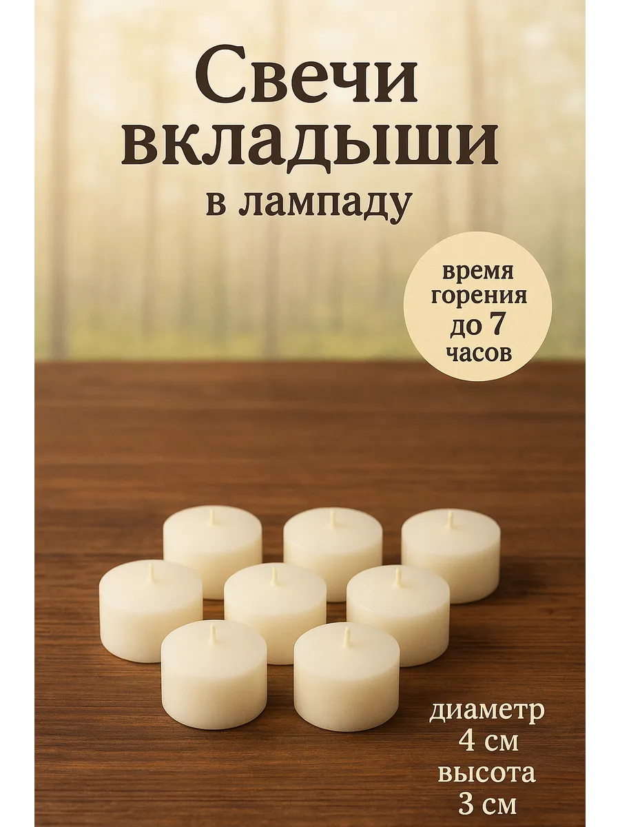 Свечи столбики для лампады - 8 штук