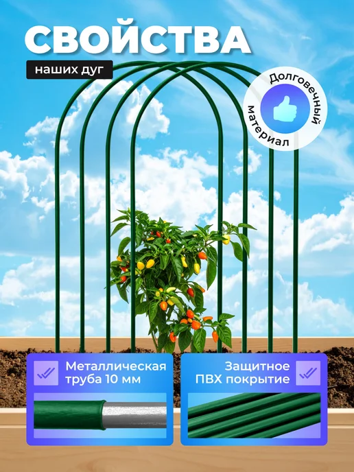 Урожайный уголок Каркас для укрытия, Высота 50см (10 штук), зеленый, фото 3