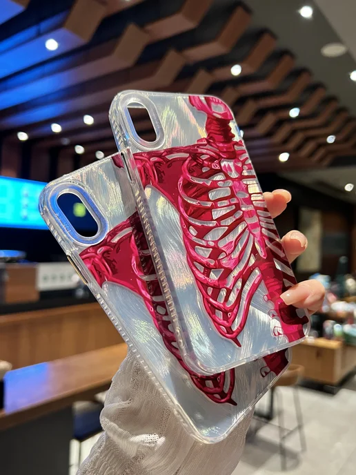 О'кейси Чехол на iPhone X XS с принтом, серый, фото 3